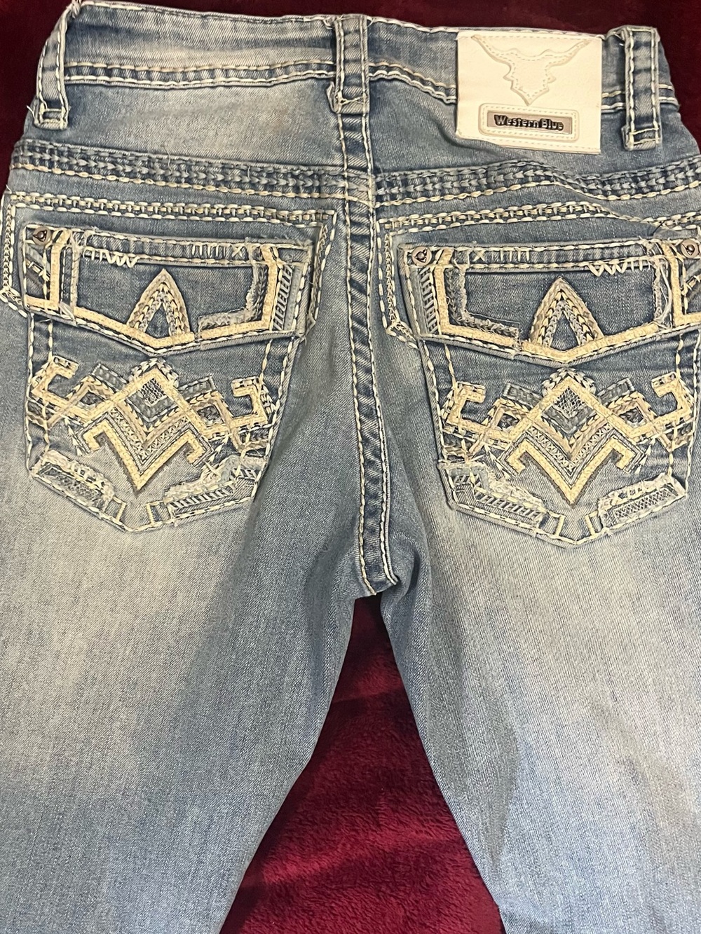 Men’s Light Blue Straight Leg Jeans - Picture 3 of 11